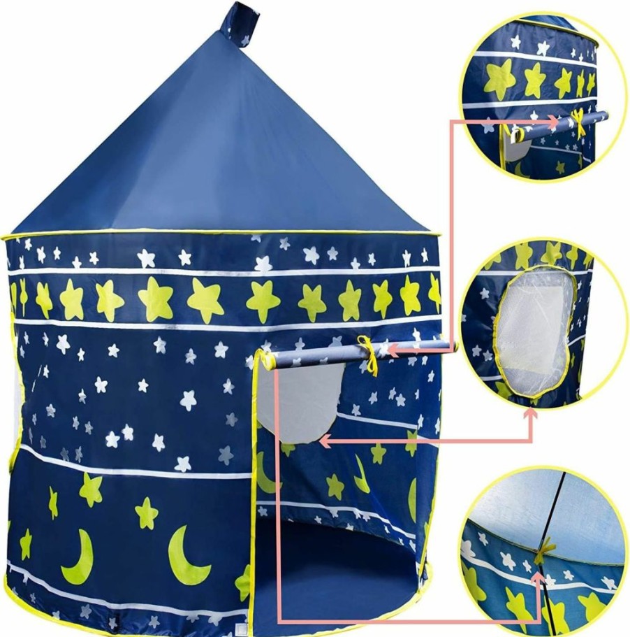 Creatov | Creatov Kids Tent Toy Prince Playhouse - Toddler Play House Blue Castle For Kid Children Boys Girls Baby For Indoor & Outdoor Toys Foldable Playhouses Tents With Carry Case Great Birthday Gift Idea