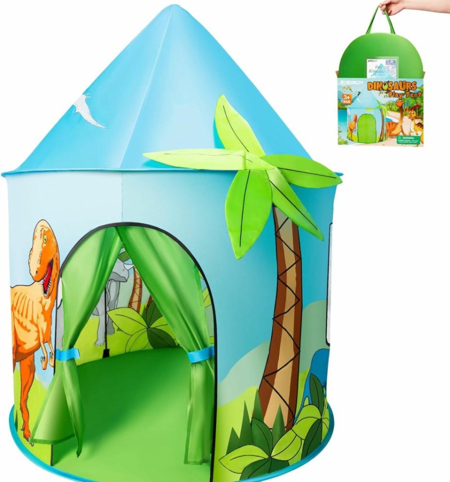 EVERICH TOY | Everich Toy Kids Play Tent For Boys And Girls Kids Tent With Dinosaur Kids Playhouse Indoor And Outdoor Easy To Assemble Green Tents For Children'S House