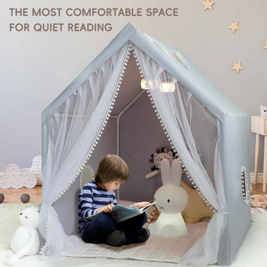 RONGFA | Rongfa Playhouse Play Tent For Kids-Portable Children Play Tent Indoor Outdoor (Natural House+Mat)