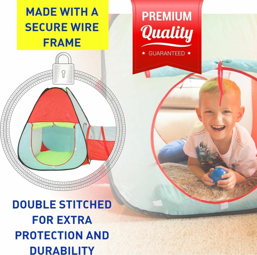 Kiddey | Kiddey Knight'S Castle Kids Play Tent -Indoor & Outdoor Children'S Playhouse - Durable & Portable With Free Carrying Bag "Bonus" Shield And Sword Set - Makes For Boys & Girls