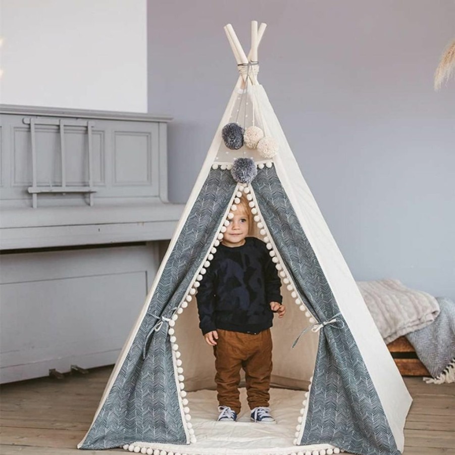 RONGFA | Rongfa Teepee Tent For Kids-Portable Children Play Tent Indoor Outdoor (White)