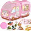 WEEK BEAN | Ice Cream Truck Play Tent For Kids, 45 Pc. Pretend Play Toy Food Set, Pop Up Playhouse With Children'S Play Tent Ball Pit, Great Gifts For Toddlers, Baby, Boys & Girls(Ball Pit Balls Not Included)