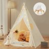 JoyCat | Joycat Teepee Tent For Kids, Cotton Kids Play Tent With Upgraded Fixator&Star Lights&Hat, Washable Foldable Toddler Teepee Tent For Girls&Boys, Kids Teepee Tent For Indoor Outdoor Parties