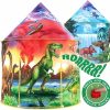 W&O | W&O Dinosaur Discovery Kids Tent With Led Lights, Roar Button And 6 Dino Toys An Extraordinary Dinosaur Tent, Pop Up Tent For Kids, Dinosaur Toys For Kids Girls & Boys, Kids Play Tent