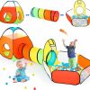 Moncoland | Kids Play Tent With Ball Pit+Crawl Tunnel+Castle Tent, Pop Up Toddlers Playhouse For Boys And Girls Gift, Collapsible Children Play Tent Toy Indoor And Outdoor Games (Colorful Fort)