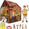 ZimiTeda | Zimiteda Kids Play Tent For Boys Girls Playhouse Indoor Outdoor Games Toys Children Play House With Safty Vest, 6Pcs Household Tool Set,Castle Baby Toddler Tent With Window