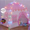 TTLOJ | Ttloj Gift For Christmas Kids Play Tent Pink For Girls Boys, Princess Castle Tent, Large Fairy Playhouse Toys Toddler Play House, Fairy Tale Teepee Tent Indoor Outdoor (Ball Lights Not Included