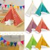 Wovnet | Wovnet 6 Set Kids Teepee Tent, Kids Play Tent With String Lights And Banner Foldable Washable Play Tent Toddler Indoor Outdoor Playhouse Large Teepee For Boys And Girls For Indoor Outdoor