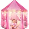 FoxPrint | Foxprint Castle Princess Tents For Little Girls With Lights, Soft Fairy Star Lighting For Indoor And Outdoor Play, Quick 55" X 53" Pop Up Canopy, Relaxation And Creative Space For Kids, Pink