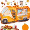 Kiddzery | Food Truck Play Tent With 54 Pc. Play Food Set, Pop Up Playhouse With Pretend Play Toy Food Set, Toddlers, Girls & Boys, Children'S Play Tent Ball Pit, Indoor & Outdoor Tent For Kids