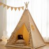 RONGFA | Kids-Teepee-Tent With Lights &Large Pompoms & Carry Bag, Machine Washable Teepee Tent For Kids Indoor Tent, Foldable Toddler Tent For Kids -Toddler Teepee Tent For Girls & Boys