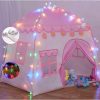 TTLOJ | Ttloj Gift For Christmas Baby Kids Play Tents With Star Lights For Girls Boys, Princess Castle Toy Tent, Playhouse For Toddler Play House, Teepee Tent Indoor Outdoor Ball Pit (Balls Not Included