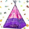 LimitlessFunN | Limitlessfunn Teepee Kids Play Tent Bonus Star Lights & Carrying Case For Girls & Boys, Indoor & Outdoor Use (Blue)