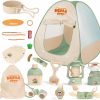 KOALA DIARY | Kids Camping Tent Set - Pretend Play Camping Toy Gear With Pop Up Tent, Food Toy, Binoculars, Oil Lamp, Stove, Compass & Bag, Indoor Outdoor Toys For Toddlers Boys Girls Birthday Gifts Ages 3 4 5 6