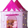 Allusweet | Princess Castle Play Tent With Glow In The Dark Stars, Foldable Pink Pop Up Kids Tent Playhouse Toys, For Indoor Outdoor Toddler Children Girls Gifts Tent Girls Toys Age 3/4/5/6/7/8/9 Years Old