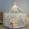 YiiMee | Princess Play Tent, Frozen Toy For Girls, Kids With Snowflake Lights, Playhouse For Toddlers Indoor & Outdoor, Princess Castle Gifts Tent With Rug