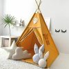 RONGFA | Teepee Tent For Kids,Foldable Cotton Canvas Play Tent,W/Window & Plush Ball,Indoor & Outdoor For Kids