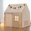 TreeBud | Treebud Play Tent With Padded Mat, Pennant Banners, Fairy Lights - Cream Kids Playhouse With Multiple Windows For Indoor And Outdoor, Large Play House Toys For Toddler, Boys And Girls