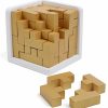 Sharp Brain Zone | Original 3D Wooden Brain Teaser Puzzle: Engaging 3D Puzzle Box For Kids 8-12 & Adults, Desk Toys Delight, Challenging Games & Wooden Puzzles For Adult Brain Boost (Brown)