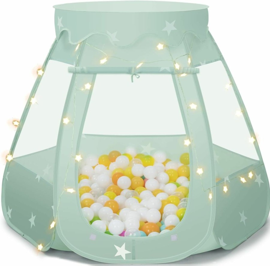 GeerWest | Geerwest Pop Up Princess Play Tent With Star Lights - Birthday Gift For 3 Year Old Girls