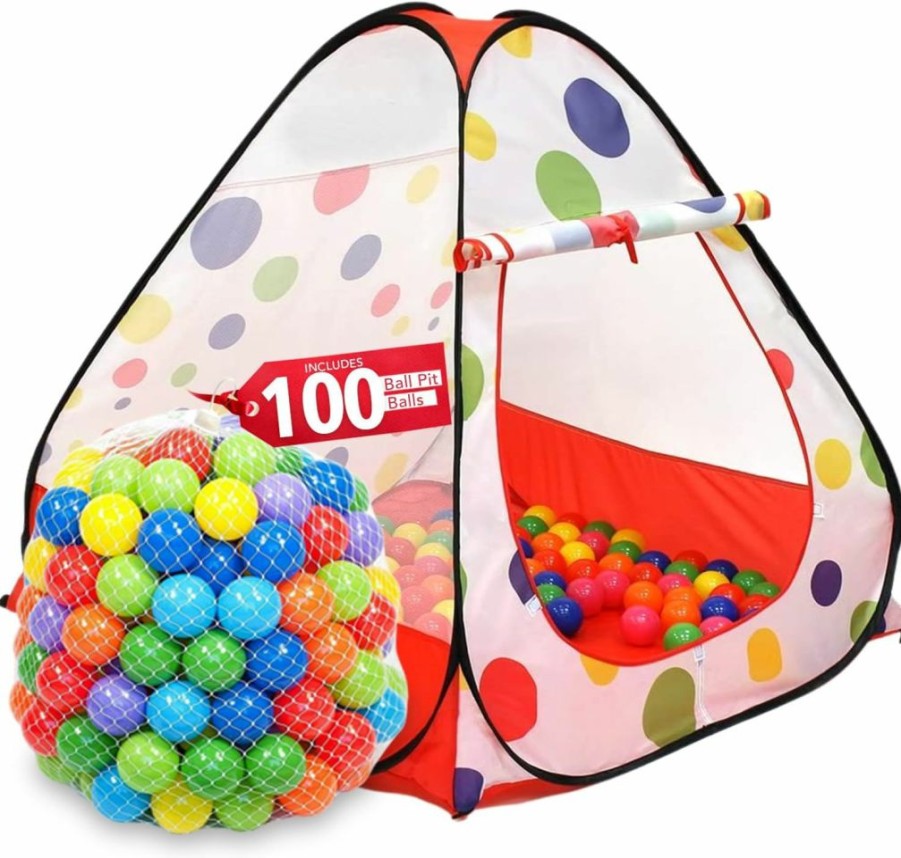 Kiddey | Kiddey Kids Ball Pit Play Tent - 100 Ball Pit Balls Included - Pops Up No Assembly Required - Use As A Ball Pit Or As An Indoor/Outdoor Play Tent, (Ball Pit With Balls)