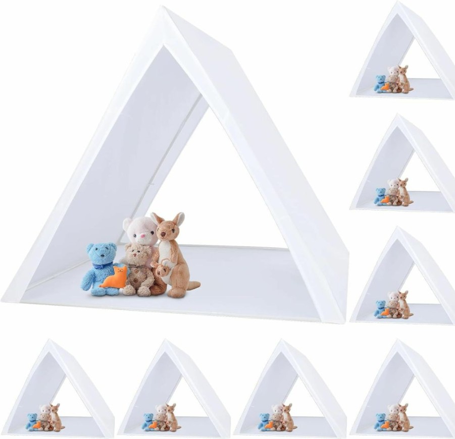 Windyun | Windyun 8 Pcs Teepee Tent For Kids Teepee Play Tent Indoor Outdoor Foldable Toddler Tent Bulk Washable Tipi For Girls Boys Slumber Party Games, White, Easy Assembly, 45.3'' X 45.3''X 40''