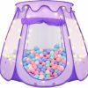 ZUOSEN | Princess Tent For Kids, Ball Pits For Toddlers 1-3 With Star Light, Girl Toys, 1/2/3 Year Old Girl Gifts, Toys For Girls With Carrying Bag, Indoor & Outdoor Play Tent, 49'' X 33'' (Dxh)-Purple