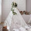 Avrsol | Lace Teepee For Girls, Teepee Tent For Kids Teepee Boho Teepee Tent White Teepee With 6.5Ft Rose Vine Flowers, Kids Room Decor