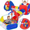 TALGIC | Talgic 5Pc Ball Pit, Play Tent And Tunnels For Kids, 1 Ball Pit, 2 Tents, 2 Crawl Tunnels, 2 Ball Hoop, Gift Target Game With 6 Dart Balls, Indoor & Outdoor Playhouse Bundle With Bag