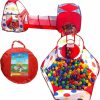 Playz | Playz 5-Piece Kids Play Tents Crawl Tunnels And Ball Pit Popup Bounce Playhouse Tent With Basketball Hoop For Indoor And Outdoor Use With Red Carrying Case