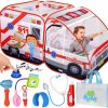 Kiddzery | School Bus Pop-Up Kids Tent With Sound Play Button, Ball Pit For Toddler & Up - Easy Setup Tent For Indoor & Outdoor, Daycare Playground Activities & Pretend Play, Great For Kids