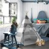 Ukadou | Ukadou Kids Teepee Tent For Boys Navy White Stripe Teepee Tent Indian Canvas Tents For Toddlers Indoor Playhouse Play Tent For Kids