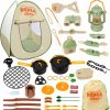 KPUAOAB | Kpuaoab Kids Camping Set 40Pcs With Play Tent, Binoculars, Oil Lantern, Toy Campfire,Indoor And Outdoor Campfire Toy Set,Gift Idea For Boys Girls Age 3,4,5,6 Year Old For Birthday Christmas