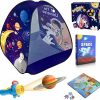 MITCIEN | Mitcien Space Tent For Kids, Pop Up Space Tent - Outer Space Tent-Indoor&Outdoor Space Play House With Flashlight Projector, Puzzle - For Holiday And Christmas Children Gift