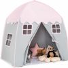 Costzon | Costzon Kids Play Tent, Large Spacious Cotton Canvas Playhouse With Non-Slip Cloth, 4 Windows, Straps, Zipper, Carry Bag, Indoor Outdoor Princess Play Tent For Girls, Toddlers, 56" X 39" X 61" (White)