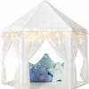 Monobeach | Monobeach White Princess Tent Girls Tassel Decor Large Playhouse Kids Castle Play Tent With Star Lights Toy For Children Indoor And Outdoor Games, 55'' X 53'' (White Princess Tent With Tassel)