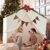 Mallify | Kids Play Tent With Tassel, Large Play Tent With Star Light, Toddler Tent For Girls & Boys, Reading Nook Machine Washable, Castle Tent Indoor & Outdoor, Play House, 52X35.5X52 In