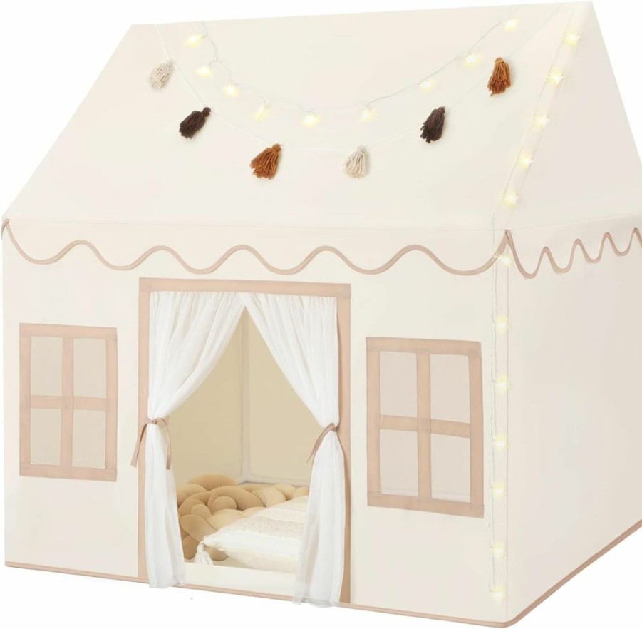 Senodeer | Senodeer Kids Play Tent With Star Lights, Tissue Garland - Toddler Bed Tent - Playhouse For Toddlers Indoor Kids Room - Kids Toys For Boy Girl Birthday Gift For Kids Age 3 Year Old