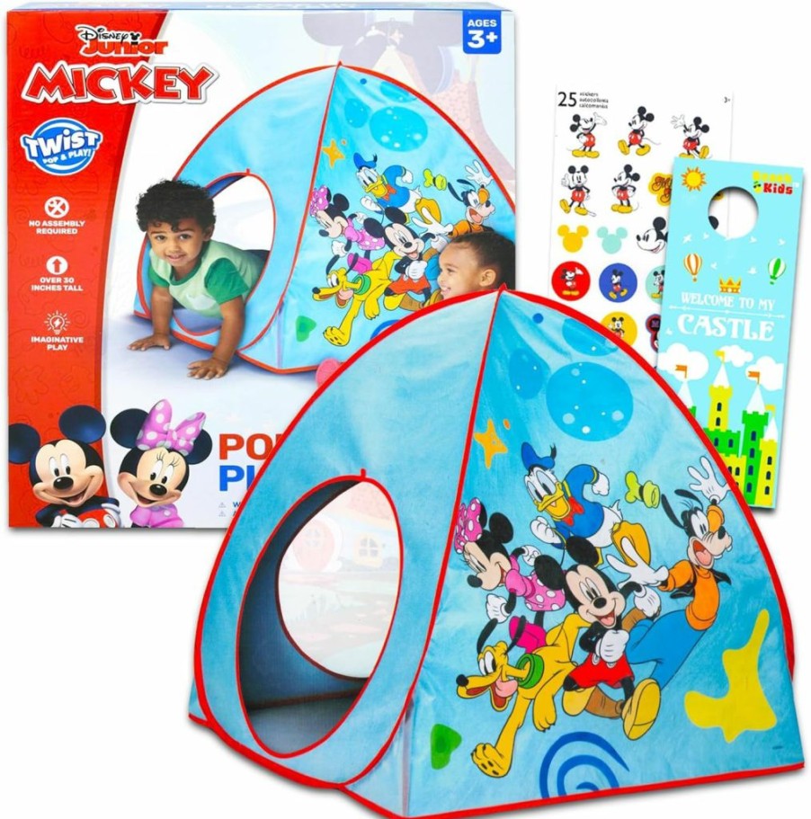 MicClearance Mouse | Mickey Mouse Pop Up Tent For Kids - Bundle With Mickey Play Tent For Boys And Girls Plus Stickers, More | Mickey Tent For Kids, Toddlers