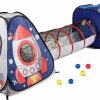 UTEX | Utex 3Pc Space Astronaut Pop Up Play Tents With Tunnels For Kids, Boys, Girls, Babies And Toddlers, Indoor/Outdoor Playhouse Stem Inspired Design W/Solar System & Planet