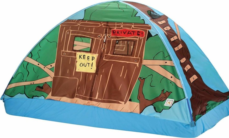 Pacific Play Tents | Pacific Play Tents 19791 Kids Tree House Bed Tent Playhouse - Fits Full Size Mattress , Green