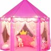 Wilwolfer | Wilwolfer Princess Castle Play Tent For Girls Large Kids Play Tents Hexagon Playhouse With Star Lights Toys For Children Indoor Games (Pink)