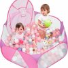 Eocolz | Eocolz Kids Ball Pit Large Pop Up Childrens Ball Pits Tent For Toddlers Playhouse Baby Crawl Playpen With Basketball Hoop And Zipper Storage Bag, 4 Ft/120Cm, Balls Not Included (Pink)