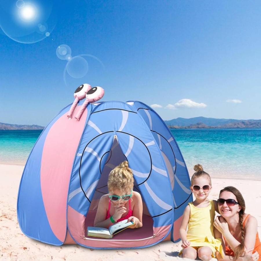 ENCHEAR | Enchear Kids Play Tent Pop Up Tent For Girls And Boys Automatic Setup Tent Outdoor And Indoor Unique Design Snail Portable Ball Pit Playhouse Tentpatent Pending (Snail (Beach Snail)