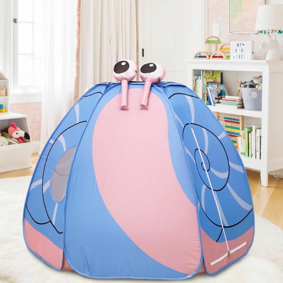 ENCHEAR | Enchear Kids Play Tent Pop Up Tent For Girls And Boys Automatic Setup Tent Outdoor And Indoor Unique Design Snail Portable Ball Pit Playhouse Tentpatent Pending (Snail (Beach Snail)