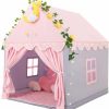 Wilwolfer | Wilwolfer Kid Tent With Padded Mat, Star Lights - Kids Play Tents For Toddlers Kids Tents Indoor Playhouse - Princess Tent For Girls Toy House Gift - Pink & Yellow, 47X41X51