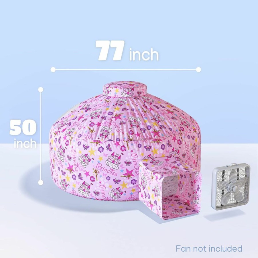 Skywin | Skywin Air Tent Fort Playhouse For Kids (Princess) - Improved Inflatable Kids Fort Sets Up And Stores Away In Seconds (Fan Not Included)