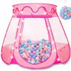 Volscity | Princess Tent For Kids With 50 Balls,Toys For 1 2 3 Year Old Girl Birthday Gift With Star Light,Pop Up Ball Pits For Toddlers 1-3 With Carrying Bag, Indoor & Outdoor Play Tent